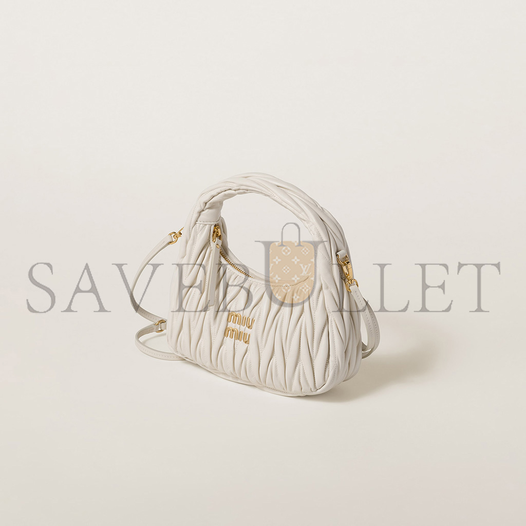 MIU MIU WANDER MATELASSÉ NAPPA LEATHER HOBO BAG 5BC125 (20*17*6cm) MIU MIU WANDER MATELASSÉ NAPPA LEATHER HOBO BAG 5BC125 (20*17*6cm)